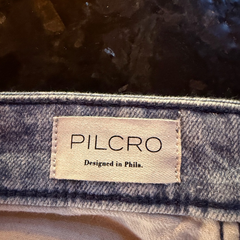 Pilcro Blue and Cream Flare Jeans - Picture 8 of 16